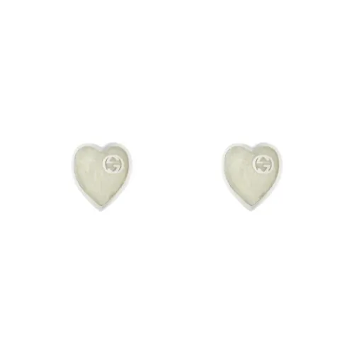 GUCCI Sterling Silver Stud Earrings Unisex Silver