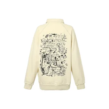 Valeria Obbaco Valeria Obbaco Graffiti Collection Sweatshirts Unisex Beige Yellow