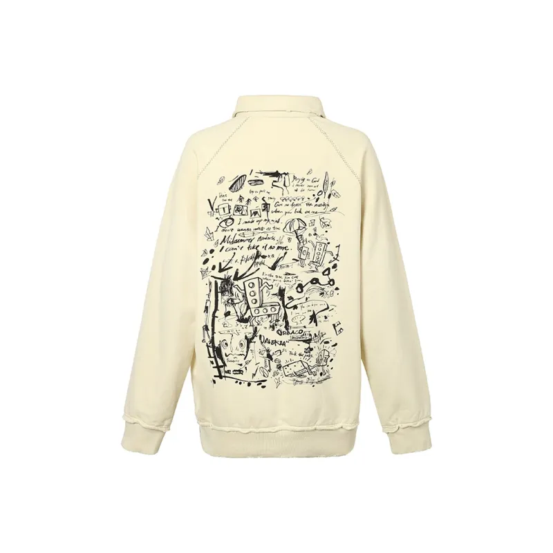 Valeria Obbaco Valeria Obbaco Graffiti Collection Sweatshirts Unisex Beige Yellow-0