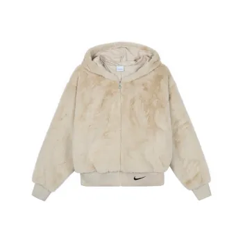 Nike Women'ss Sportswear Essential Faux Fur Jacket Khaki