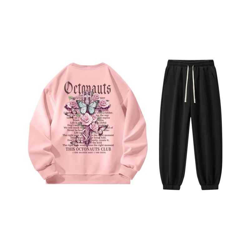 Small Columns Under The Sea Sweatshirt Set Unisex-4