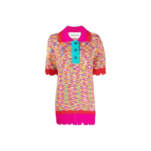ANDERSSON BELL Button Detailed Short Sleeved Knitted Polo Shirt