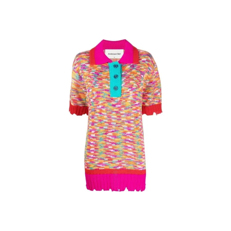ANDERSSON BELL Knitted Short sleeved Polo Shirt-0