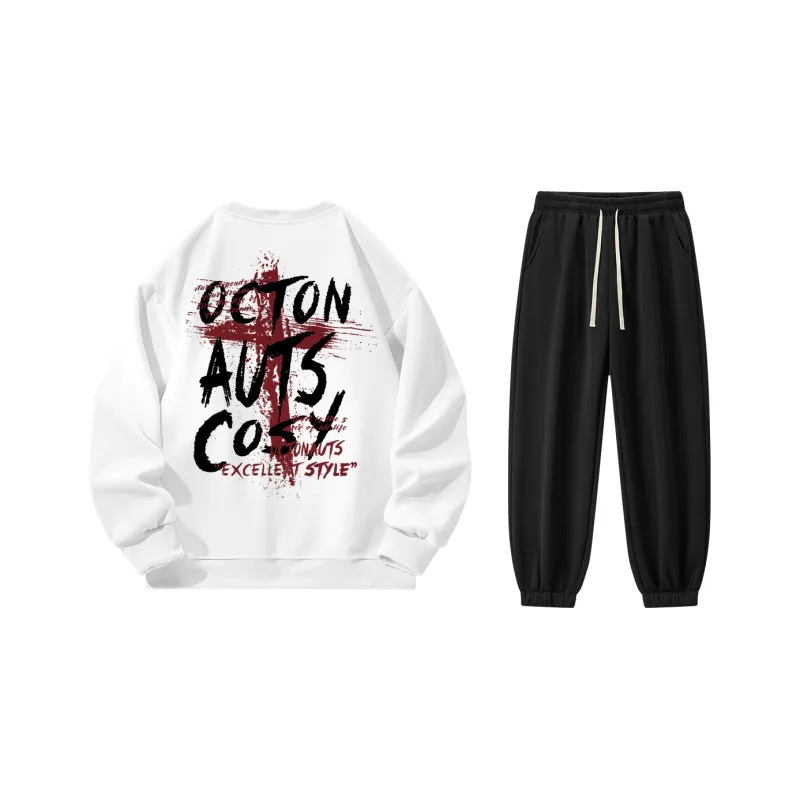 Small Columns Under The Sea Sweatshirt Set Unisex-14