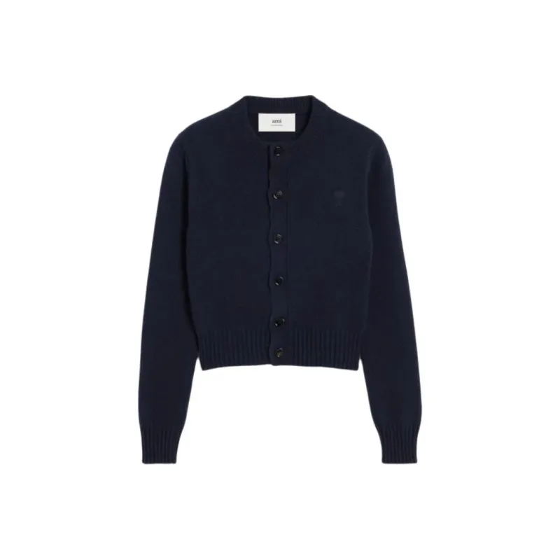 AMIPARIS Paris Ami De Coeur Logo Embroidered Knit Cardigan-0