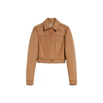 MaxMara Foglia Collection Camel Colour Biker Jacket Jackets Coats Women's Camel