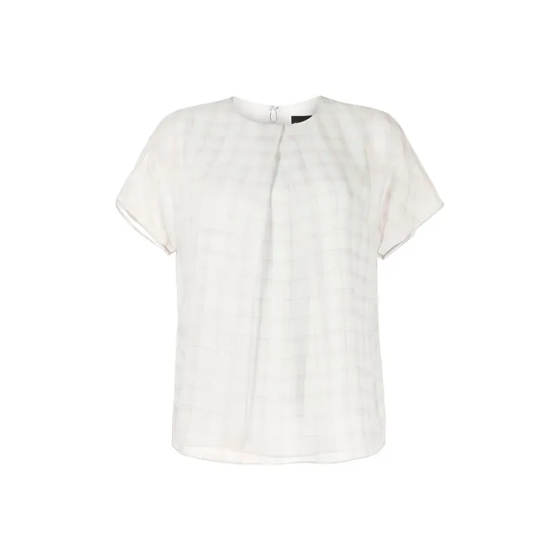 EMPORIO ARMANI SS22 Shirt Women's Green Purple Plaid-0