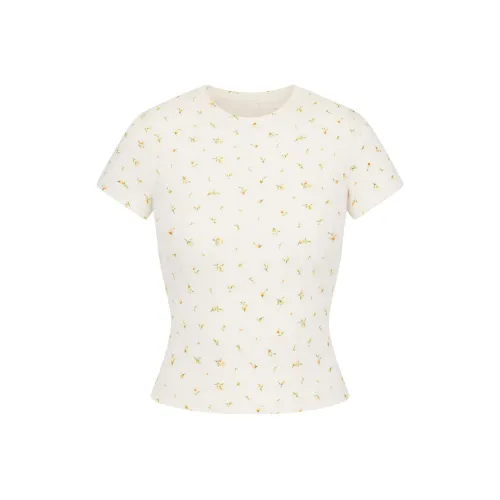 SKIMS T Shirt Women's MARIGOLD ROSEBUD PRINT/Wan Shu Ju Rose Print
