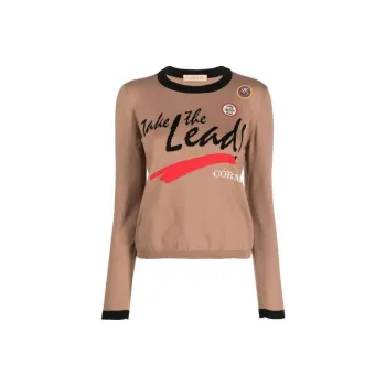 CORMIO Logo Motto Intarsia Knitted Top