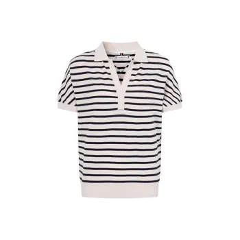 Tommy Hilfiger Striped Split neck T shirt