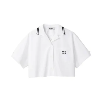 MIU MIU Logo print Poplin Shirt