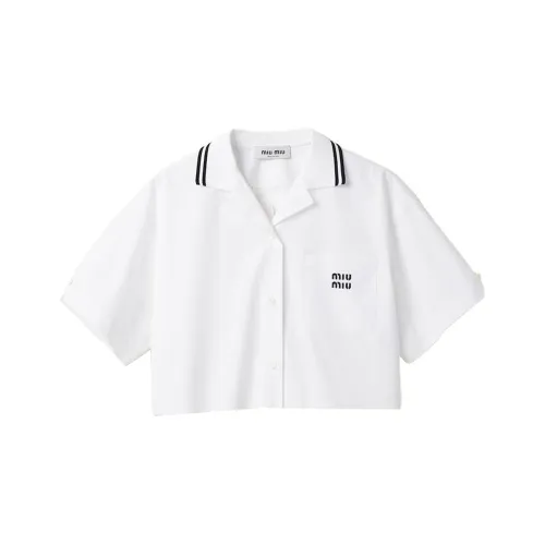 MIU MIU Logo print Poplin Shirt