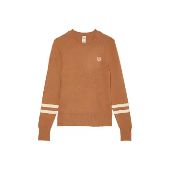 Victoria's Secret PINK Collegiate Knit Crewneck Sweater / Toffee Knitwear Women's Toffee Color