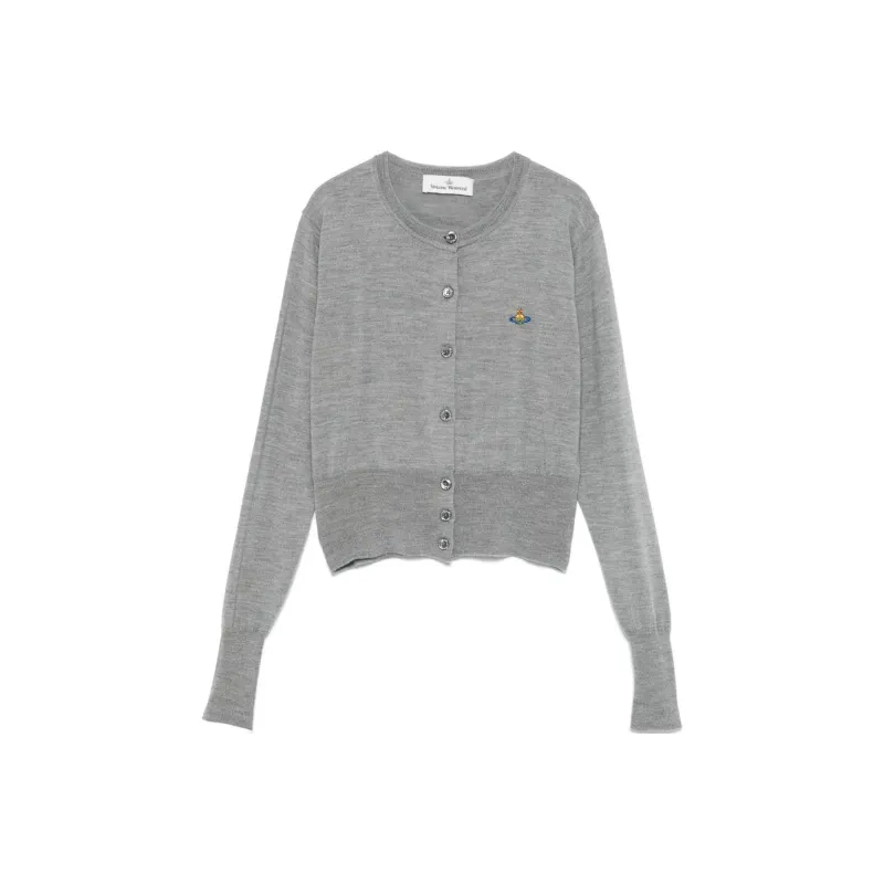 Vivienne Westwood Orb Embroidered Cropped Cardigan-0