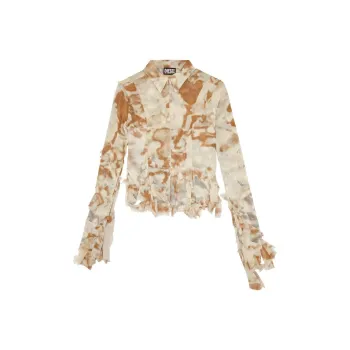 DIESEL Camo Shirt In Two-Layer Chiffon Shirt Women's Multicolor