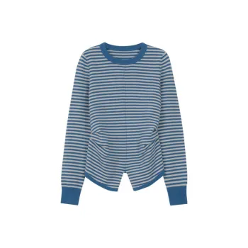 SOLIGHTER Knitwear Women's Blue Gray Stripes