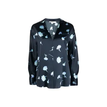 VINCE Floral Print Silk Blouse