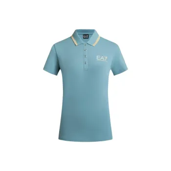 EMPORIO ARMANI EA7 SS24 Polo Shirt Women's Blue