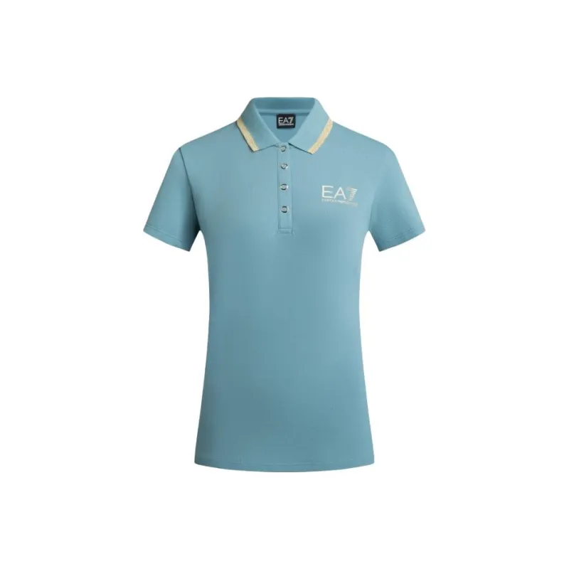 EMPORIO ARMANI EA7 SS24 Polo Shirt Women's Blue-0