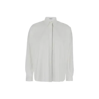 Brunello Cucinelli Monili Trim Curved Hem Shirt