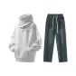 Clothing Set (Top in Heather Gray+Pants in Vintage Blue)