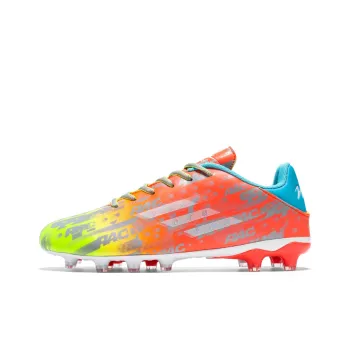 Binary FG Rubber Long Studs Cushioning Lightweight Slip Resistant Soccer Shoes Unisex Orange