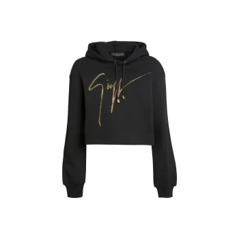 Giuseppe Zanotti Mailena Crystal logo Hoodie