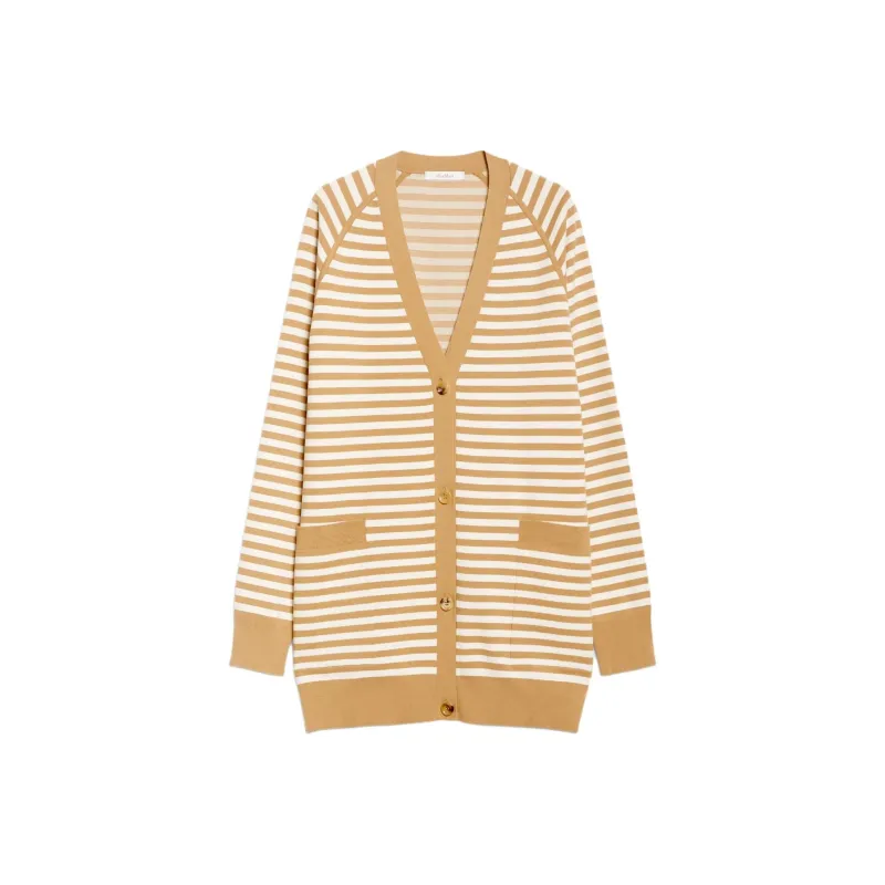 MaxMara Striped Patterned V Neck Cardigan-0