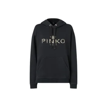 PINKO Logo Printed Drawstring Hoodie