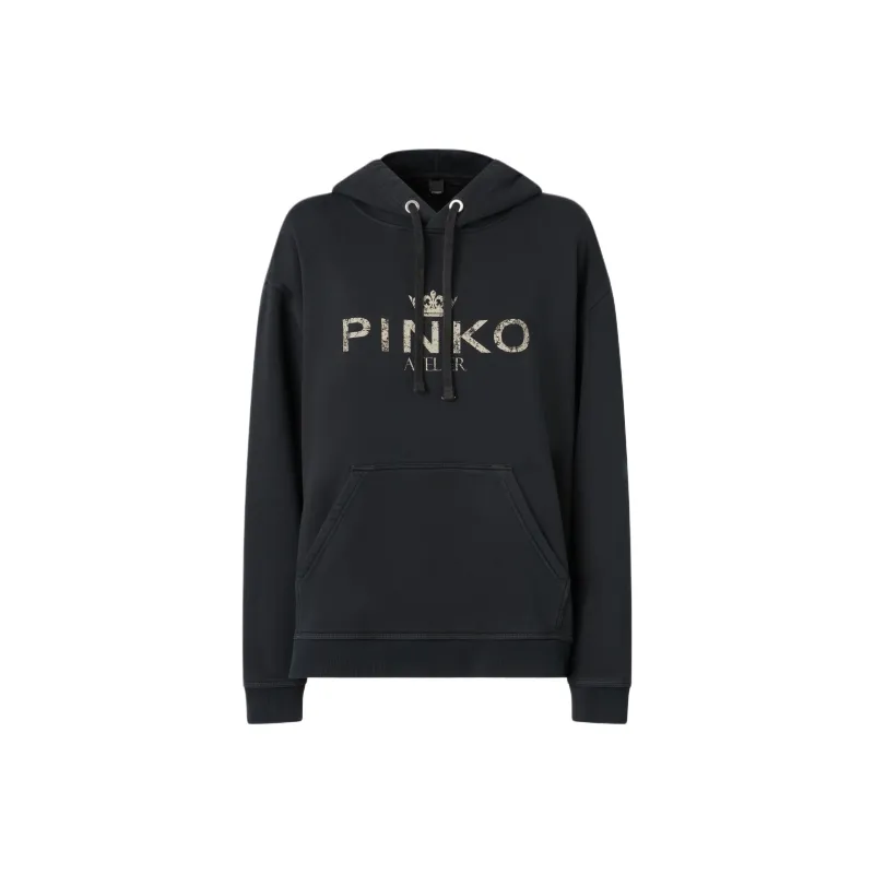 PINKO Logo Printed Drawstring Hoodie-0