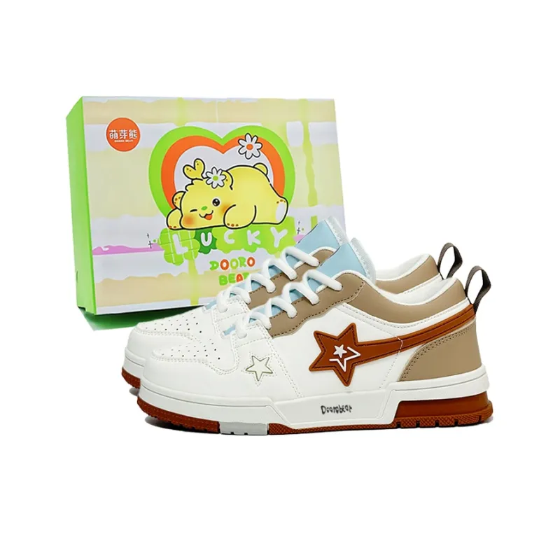 Budding Bear Anti Slip Wear Resistant Low Top Skateboard Shoes Unisex-12