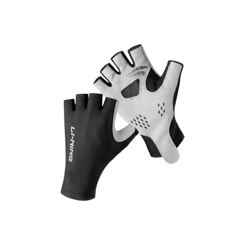 LiNing Cycling Gear Short Finger Cycling Glove Unisex Gray-4