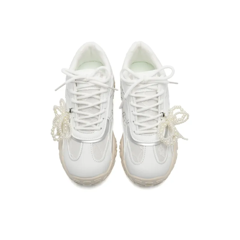 Circle Small Cushioning, Slip Resistant, Breathable, Supportive, Lightweight Low Top Chunky Sneakers Women's-10
