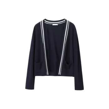 OVV Knitwear Women's Navy Blue & 17 Stripe