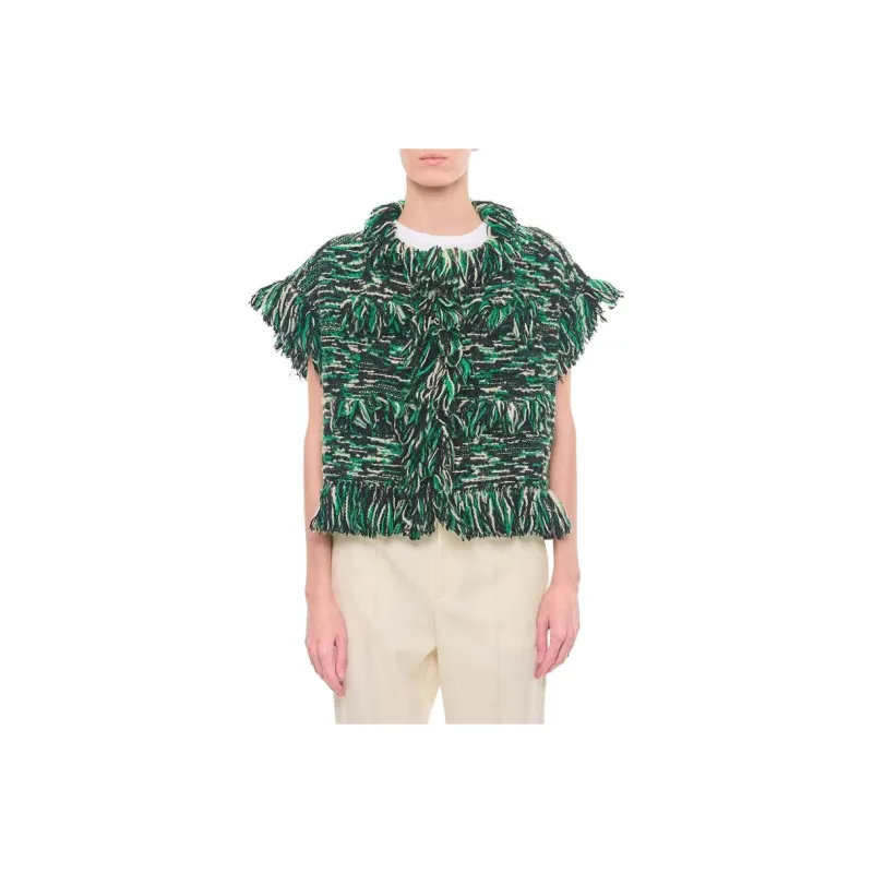 Sacai Fringed edge Knitted Jacket-0