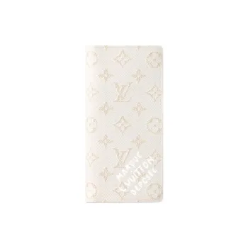 LOUIS VUITTON Brazza Monogram Heritage Coated Canvas Wallet Men's Ecru