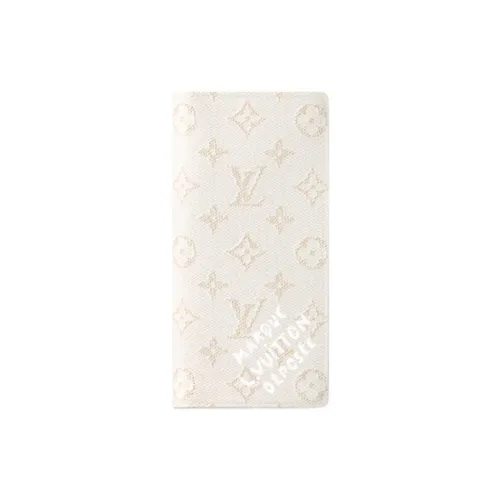 LOUIS VUITTON Brazza Monogram Heritage Coated Canvas Wallet Men's Ecru
