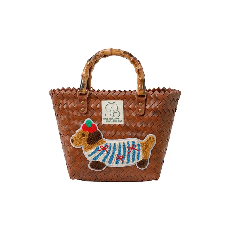 Bueno Woven Basket Bag Handbag Women's Khaki/Brown/Multicolor-8