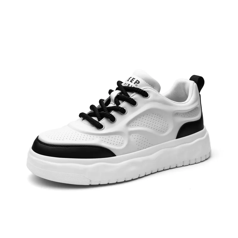 JEEP SPIRIT Slip Resistant, Abrasion Resistant, Lightweight, Breathable Low Top Skateboard Shoes Men's Polar White-2