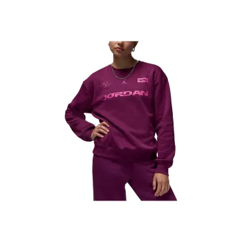 Jordan Brooklyn Fleece Sweatshirt Women's Bordeaux Red/Vibrant Pink