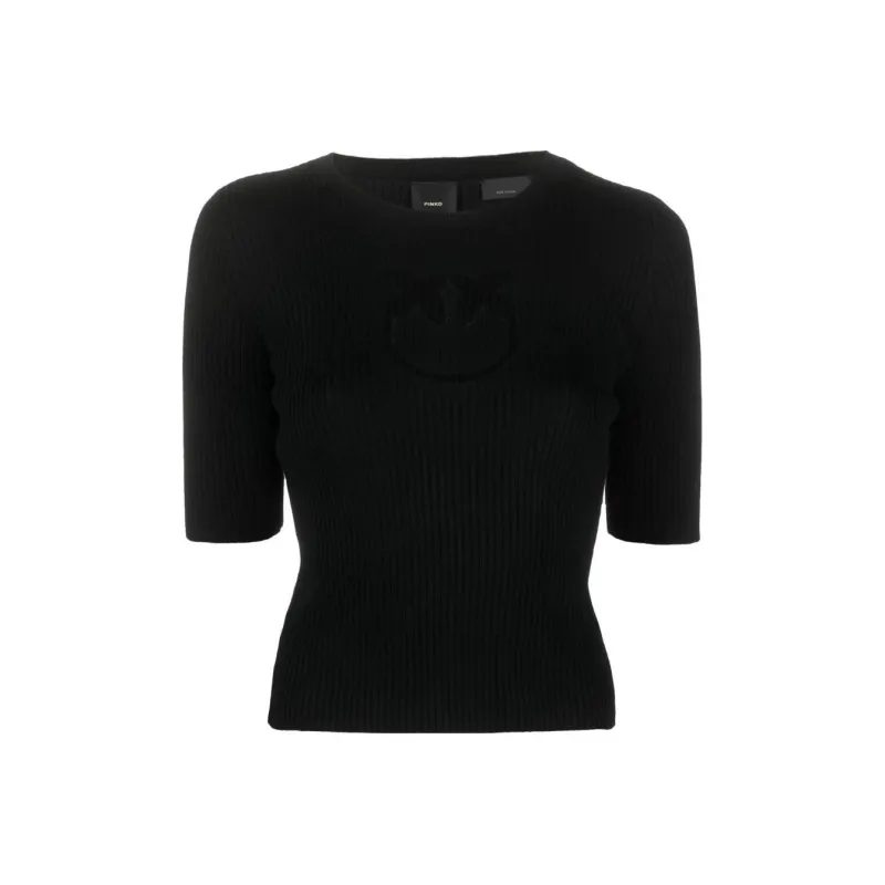 PINKO Intarsia knit Logo Ribbed knit Top-0