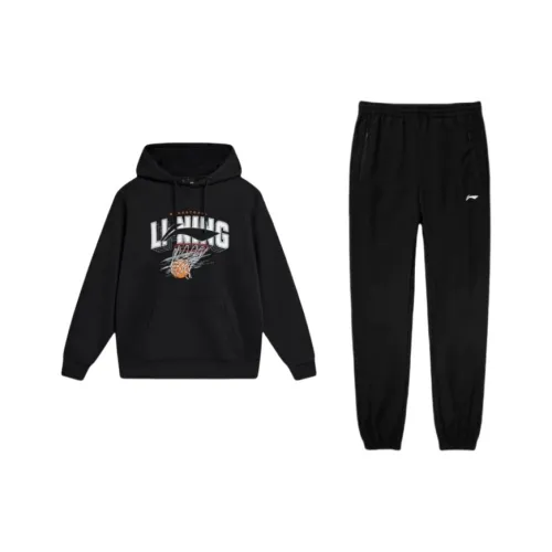 LiNing Sports Life Collection Sweatshirt Set Men's Black