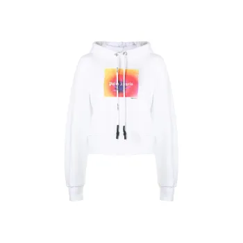 PALM ANGELS X The Webster Square Leaf Hoody 'White/Orange'