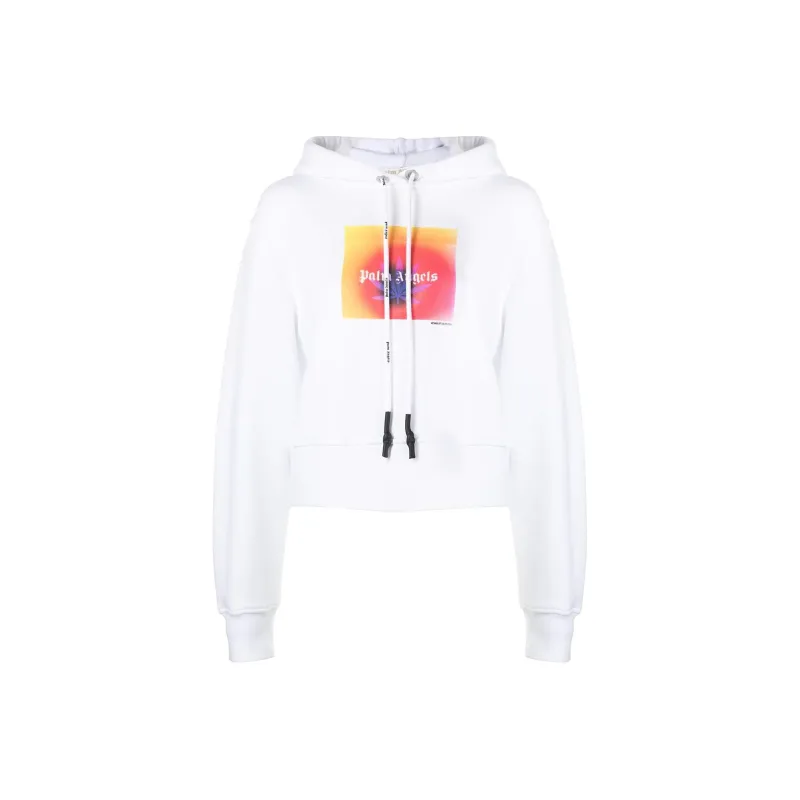 PALM ANGELS X The Webster Square Leaf Hoody 'White/Orange'-0