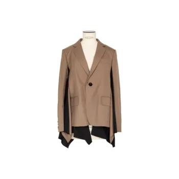 Sacai Single Breasted Panelled Poplin Jacket