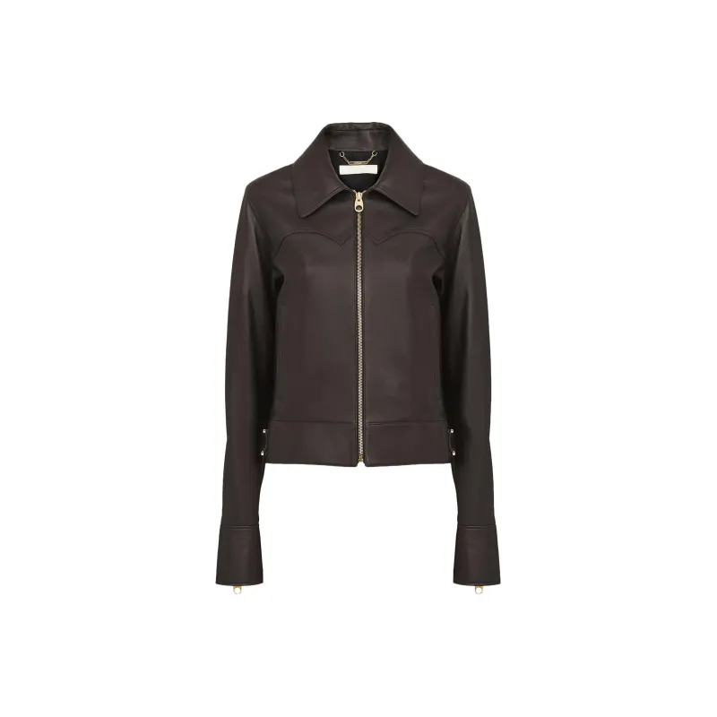 Chloé Zip-Up Leather Jacket-0
