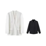 Clothing Sets[White Suit+Black Shirt]