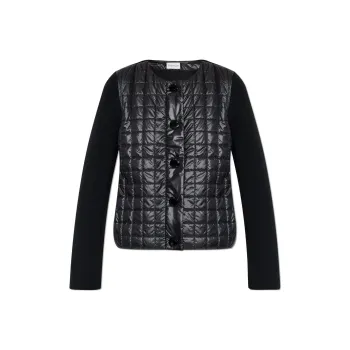 Moncler Logo Patch Quilted Knitted Cardigan
