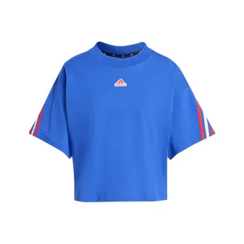 Adidas Women's Future Icons 3 Stripes T Shirt Semi Lucid Blue