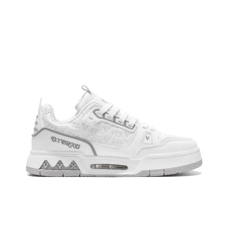 V.YERXU Air Trainer Versatile Casual White Sneakers Wear resistant And Lightweight Low Top Skateboard Shoes Unisex-1